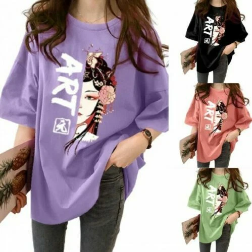 Cotton Crew Neck Floral Tops & Shirts for Women