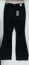 Judy Blue Eclipse Hi-Rise Tummy Control Black Distressed Flare Jeans Size 11/30