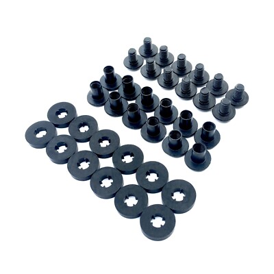 Black Chicago Screws, 12 Sets - 1/4'' for DIY Kydex & Leather Gun Holsters/Clips