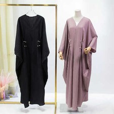 Muslim Women Open Dress Abaya Dubai Kimono Turkey Robe Cardigan Party Gown Prom