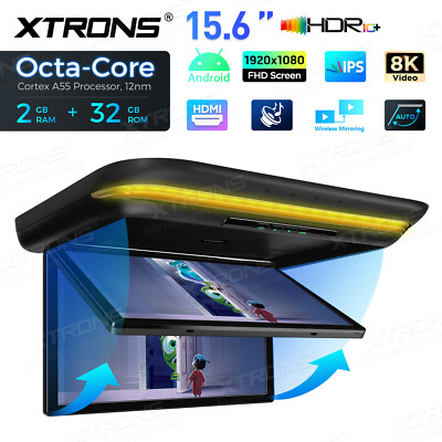 Full HD 15.6  Boach Bus Android TV Roof Monitor HDMI Monitor Flipdown Motorized