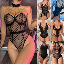Sexy Women's Lace Nightgown One Piece Lingerie Teddy Babydoll Bodysuit Sleepwear