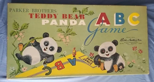 Rare Teddy Bear Panda ABC Game (Parker Brothers, 1958) Vintage Boardgame