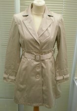 Fwm Coat Fenn Wright Manson Beige Satin Long Jacket Belted Trench 10 New