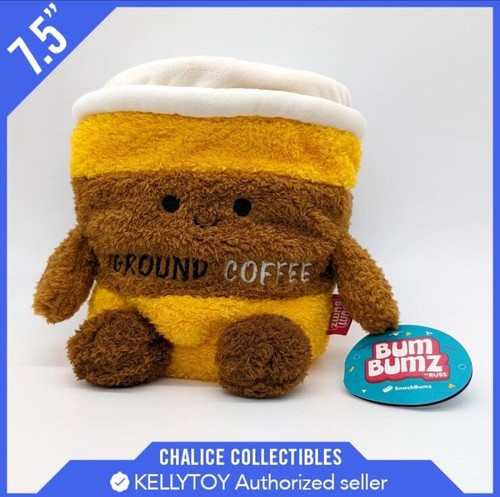 Squishmallow Kellytoy BumBumz SnackBumz Curtis gemahlener Kaffee 7,5" Zoll Neu mit Etikett NEU