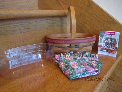 Longaberger Easter Basket Set Small 97 purple pink green *shipping included!* - Picture 2 of 11