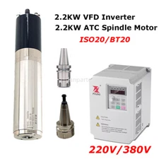 2.2KW Water Cooled ATC Spindle Motor BT20 ISO20 Auto Tool Change + VFD Inverter