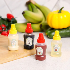 4Pcs Mini Condiment Bottles Portable Seasoning Dressing Dispensers UK
