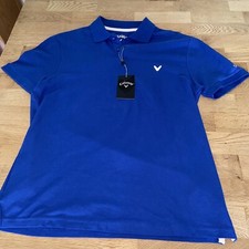 Image of Callaway Golf Polo Shirt Royal Blue Surf The Web Mens Small S BNWT New With Tags