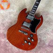 High Quality Brown SG Electric Guitar Chrome Parts Mahogany Body Fixed Bridge