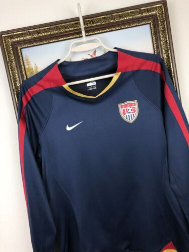 Vintage Nike USA Football Shirt Soccer Long Sleeve Jersey Woman Trikot Size M - Picture 3 of 13