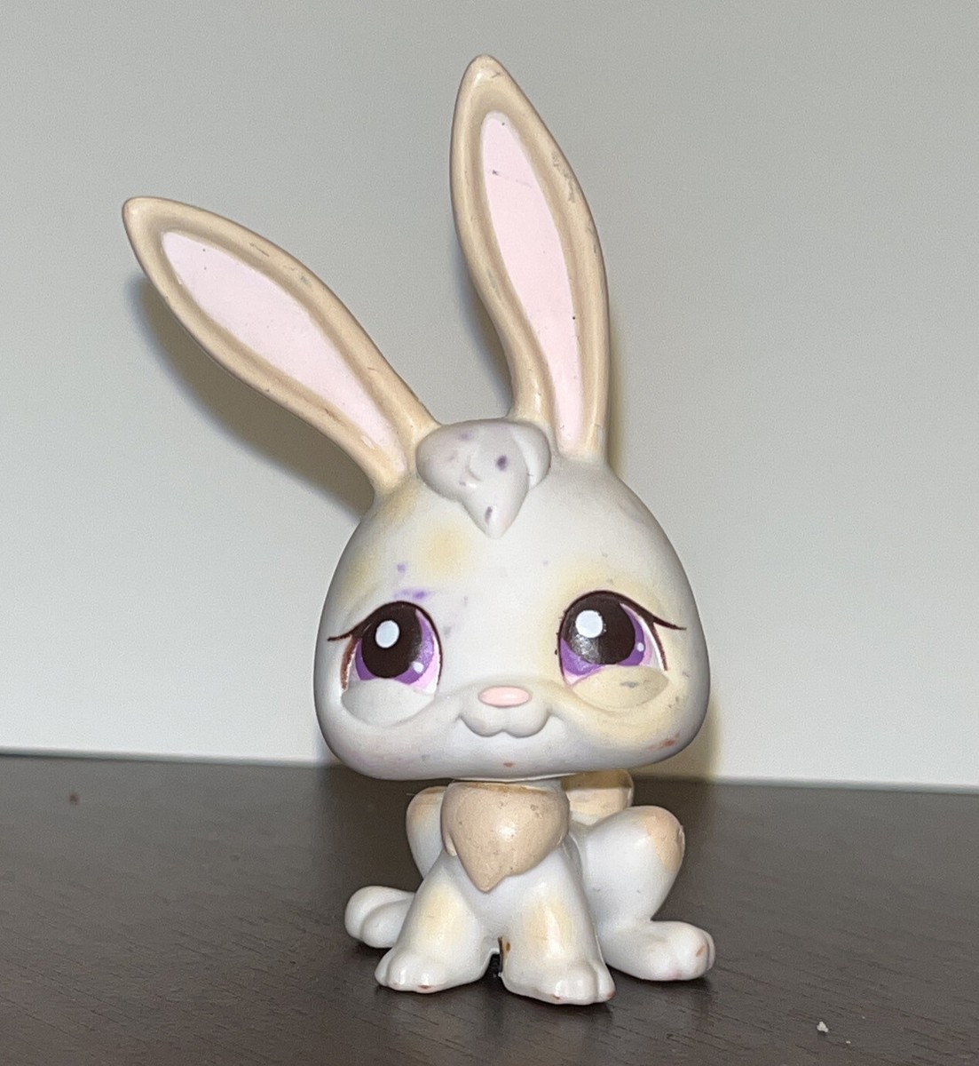 Littlest Pet Shop White Cream Bunny Rabbit 265 Purple Eyes