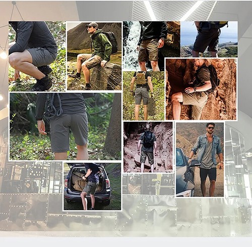 Mens Summer Tactical Shorts Cargo Outdoor Waterproof Hiking Fishing Track Shorts - Picture 22 of 25