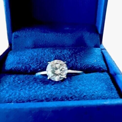 Round Cut Lab Grown Diamond IGI Certified G VS2 1Ct Women's Ring 14K White Gold - Picture 2 of 13