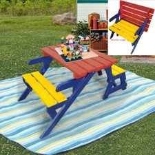 All-in-One Kids' Arm Chair with Table and Two Benches for Fun Playtime