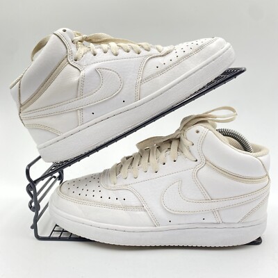 Nike Court Vision Mid Triple White Sneaker Größe UK 5 Damen Leder CD5436-100