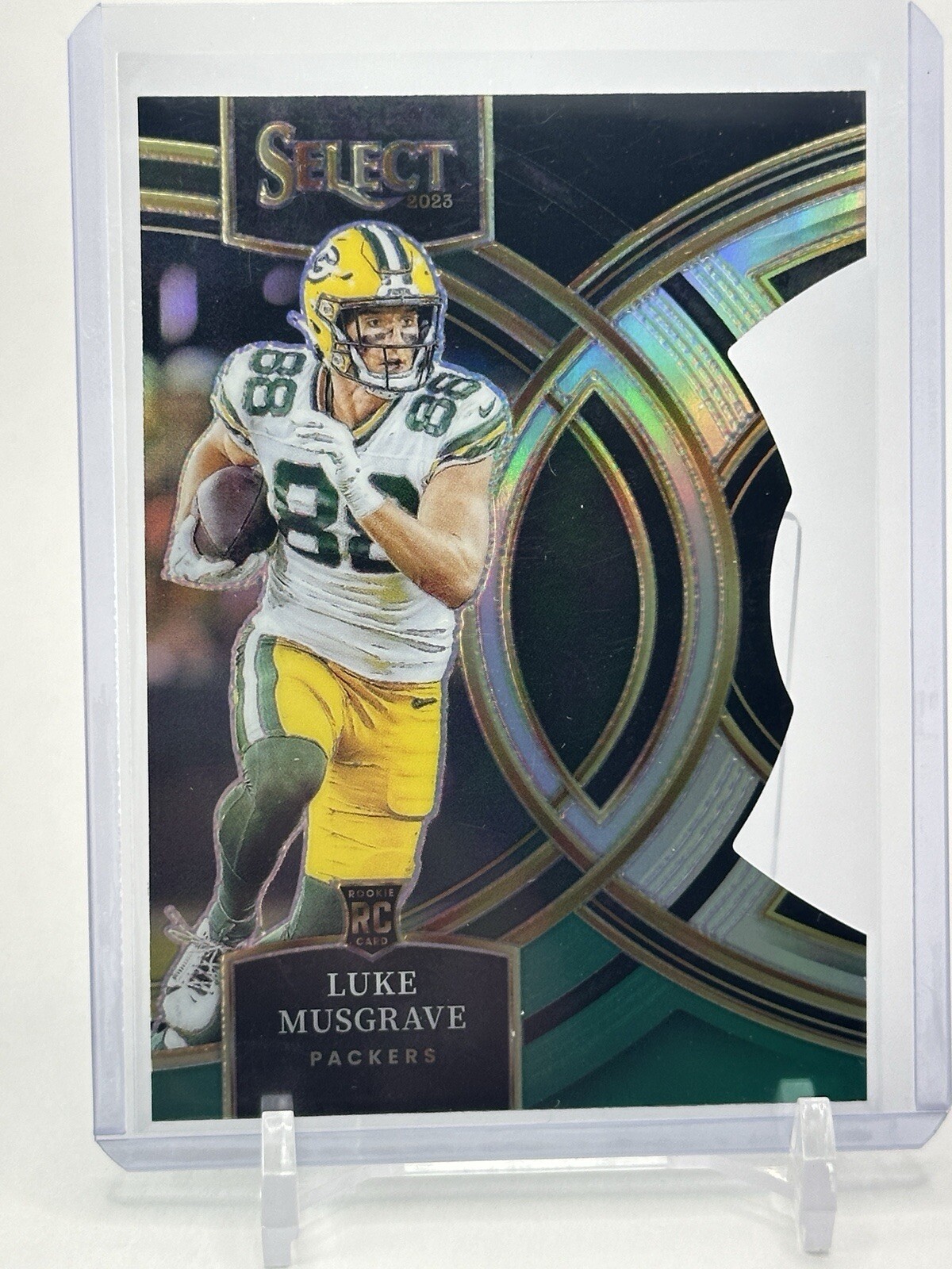 2023 Panini Select Premier Level #166 Luke Musgrave Black & Green Prizm Die-Cut