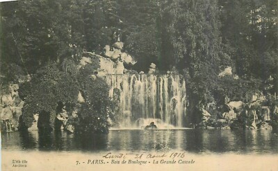 75 PARIS BOIS DE BOULOGNE LARGE WATERFALL 