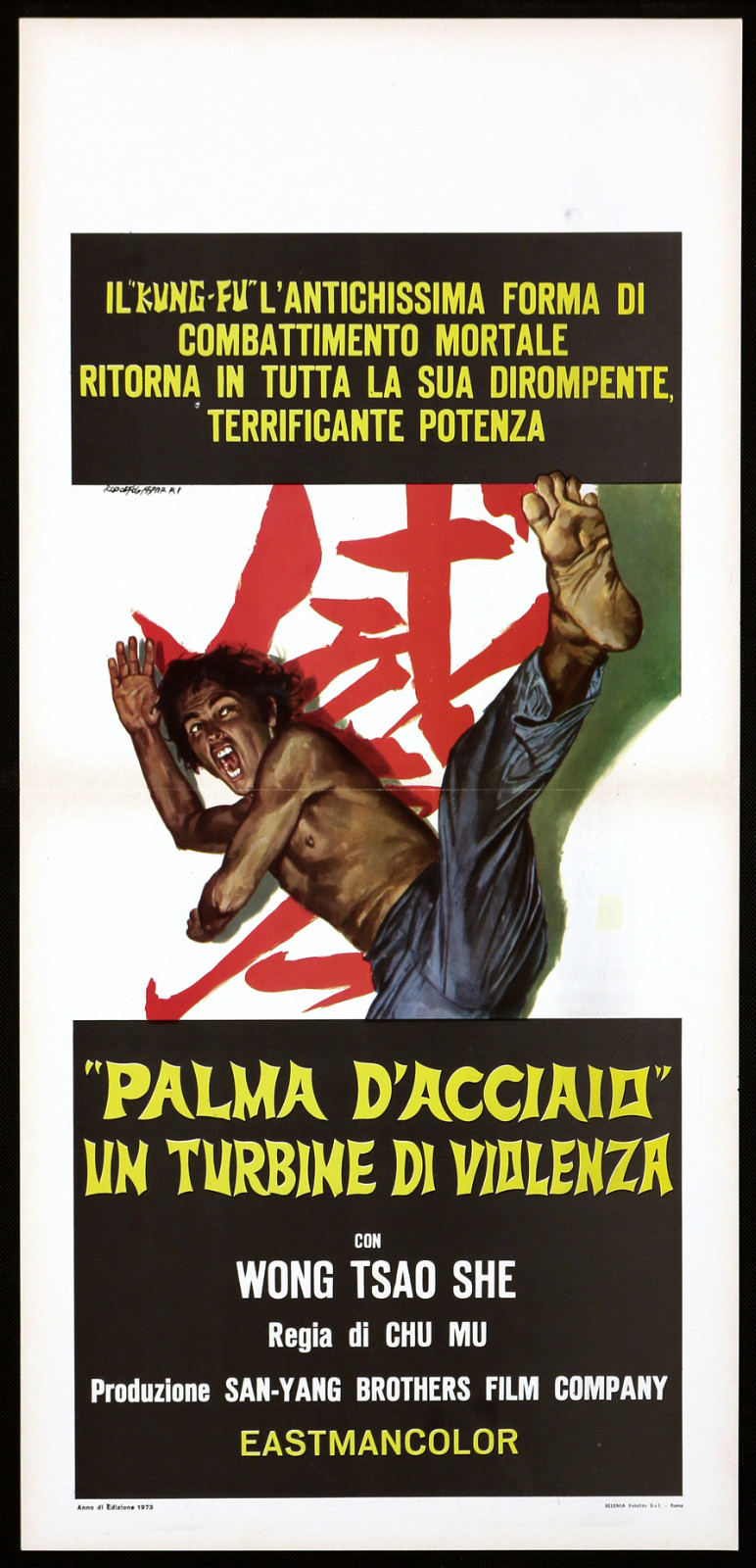 Locandina originale film PALMA D'ACCIAIO UN TURBINE DI VIOLENZA (1971) - Regia di Chu Mu