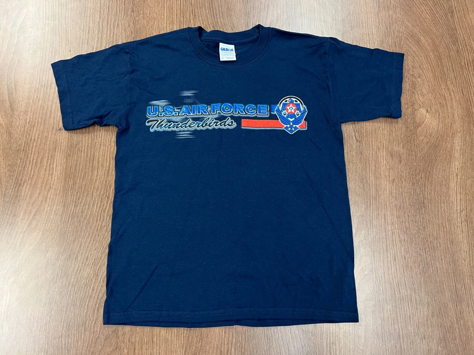 US AIR FORCE THUNDERBIRDS МОЛОДЕЖНАЯ ФУТБОЛКА L ВИНТАЖНЫЙ DEADSTOCK ТЕМНО-Y2K NOS НОВЫЙ - Изображение 2 из 4