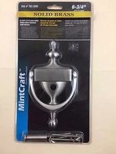 Mintcraft 7923899 6-3/4 Inch Door Knocker W/ Viewer Satin Nickel On Solid Brass