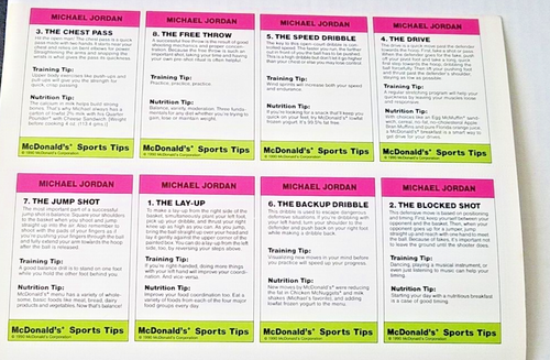 Michael Jordan 1990 McDonald's Raspberry Uncut Sheet w/ Joyner-Kersee Chicago - Picture 2 of 6
