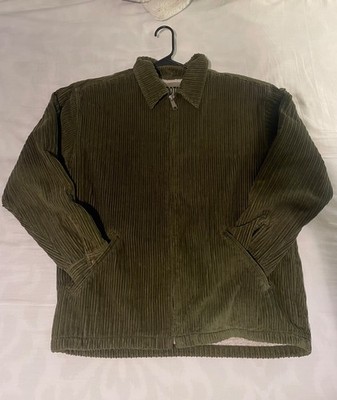 Vintage Protest Corduroy Jacket 90s Y2K Sherpa Lined M Skater Cactus Green