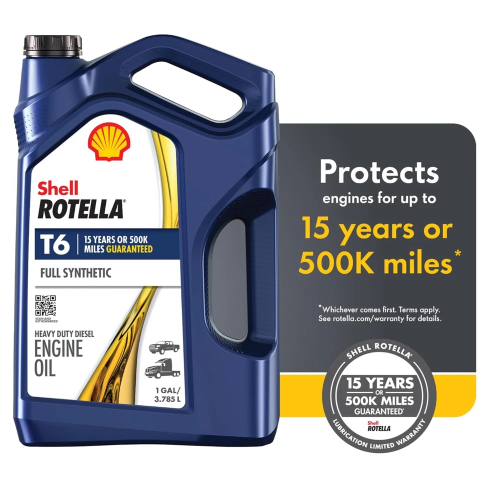 Aceite de motor sintético completo Shell Rotella T6 15W-40 1 galón x3 - Envío gratuito Foto 3 de 4