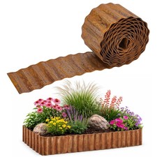 6 Inch Metal Lawn Edging Borders, Corrugated Galvanized Garden Edging Roll
