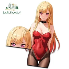 EARLFAMILY 5.1" Hentai Girl Marin Kitagawa Car Anime Sticker Campervan Decal 