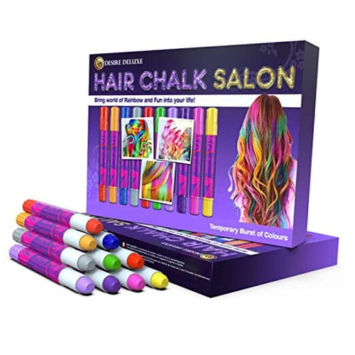 Hair Chalk for Girls Makeup Kit of 10 Temporary Colour Pens Gifts, Great Toy - Picture 1 of 8