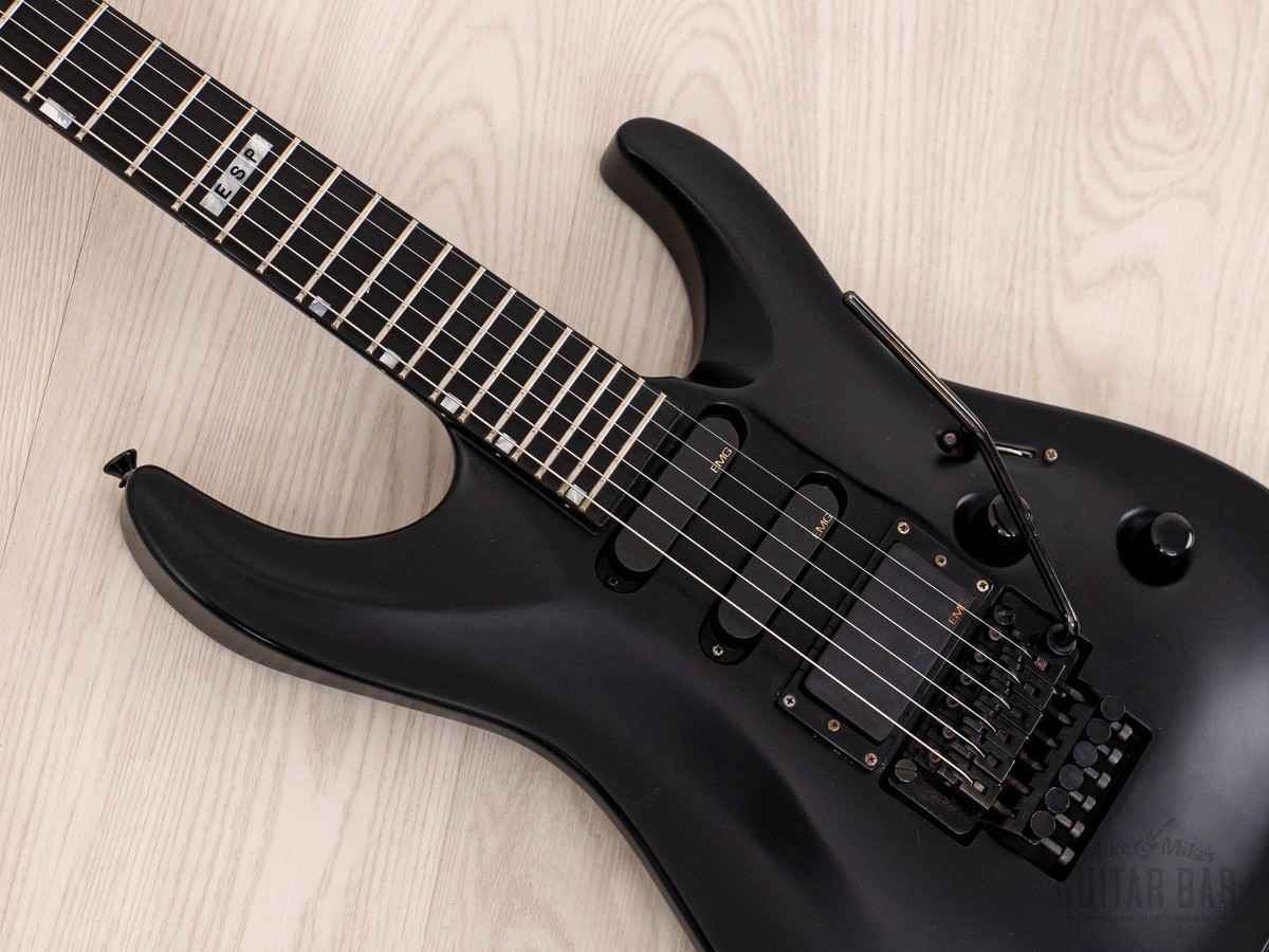 1995 ESP Custom Shop Horizon-Custom SSH Superstrat Black Satin w
