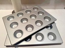 AMCO 905225 Commercial 12 Cup Muffin Cupcake Pans 18 x 13 Set of 2