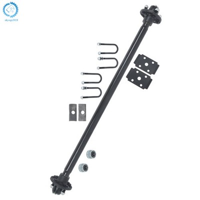For trailers RVs trucks 2K 2000lbs Trailer Axle 4 lug-4'' 44'' HF w/ U-Bolt Kit