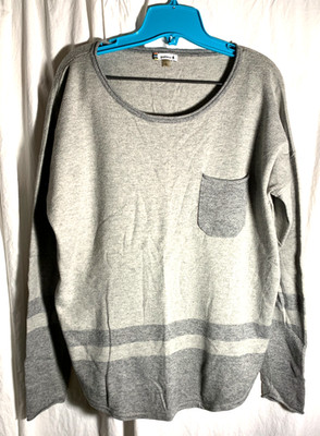 Smartwool Akamina Sweater Womens XL Gray Wool Striped Merino Blend Base Layer