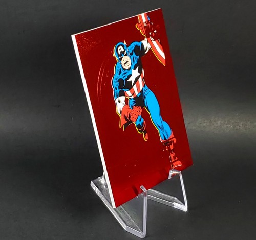 Captain America /50 SSP 2023 Marvel Midnight Sons Medaglione Rosso Rubino Fleer Ultra - Foto 5 di 15