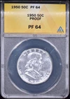 1950 Proof Franklin Half Dollar 50c ANACS PF 64 (PR64)