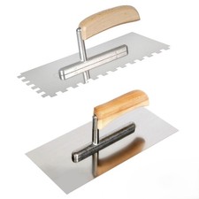 Toolty 270mm Notched Tiling Trowel  Stainless Steel, Grout Float, Wood Handle