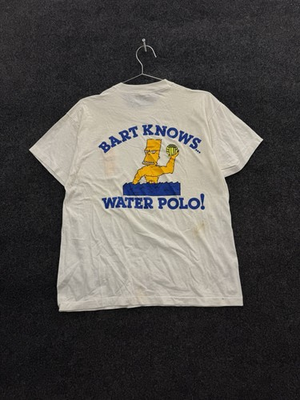 #ad #ad Vintage Bart Simpson Water Polo T Shirt Men’s XL White 90s Graphic Tee Rare $38.49