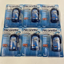 LOT x6 NICORETTE Lozenge 4mg Coated Ice Mint Nicotine Polacrilex 20 Ct. 7/27