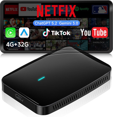 AI Box Carplay/Android Auto Wireless Adapter, 4G+32G, Performance-Upgrade Für Au
