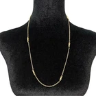 Vintage Monet Necklace Gold Tone 27 Inch Length Signed Costume Jewelry Women