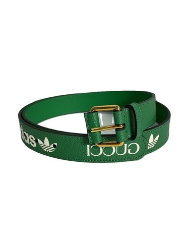 GUCCI belt leather Green mens 702277 Used
