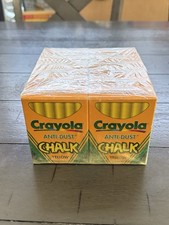 Crayola Anti-Dust Chalk Yellow, 12pk, 1401 12 boxes Binney  Smith Vintage 2000