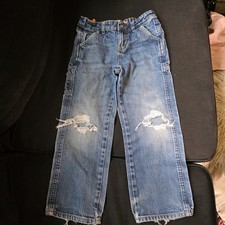 Lee Boys Dungarees Jeans Blue Denim Cotton Pockets Button Closure Size 6