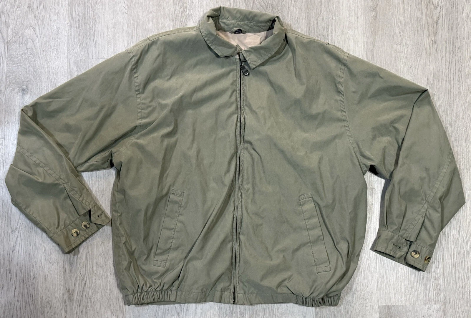 Vintage Trader Bay Windbreaker Jacket Men XL Sage Green Full Zip Pocket Casual