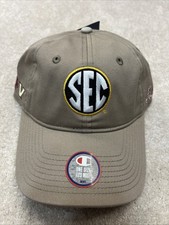 Southeastern Conference SEC Cap Hat White Adjustable ALL TEAMS Logos Brown New