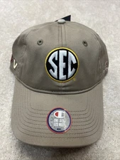 Southeastern Conference SEC Cap Hat White Adjustable ALL TEAMS Logos Brown New