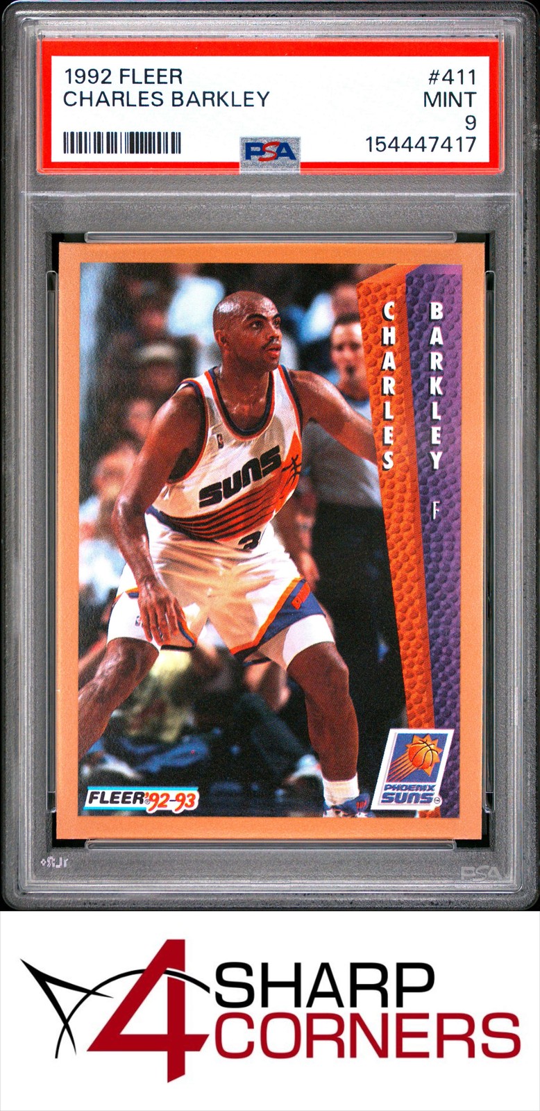 Charles Barkley #411 Basketball Cards 1992 Fleer trading card — raw and PSA graded price guide
