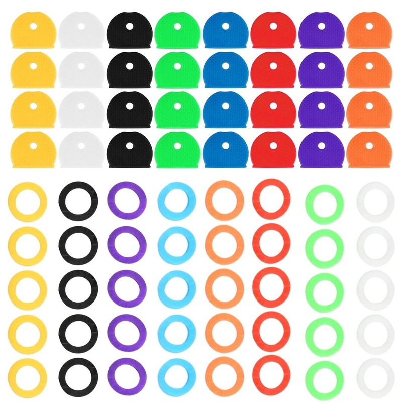 Key Caps 72pcs Colorful Rubber Covers 40 Round And 32 Semi-circular